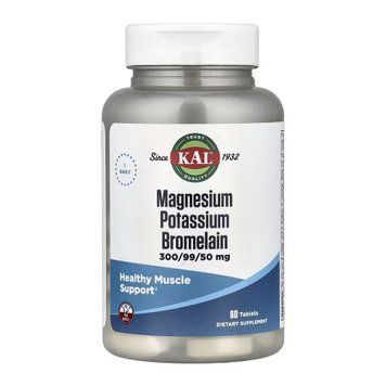 Магній Калій Бромелайн KAL Magnesium Potassium Bromelain 60 Таблеток