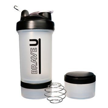 Шейкер спортивный Brave Shaker with containers 3 in 1 600 мл Transparent