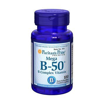 Комплекс вітамінів групи Б Puritan's Pride Mega B-50 B-Complex Vitamin (100 капс)