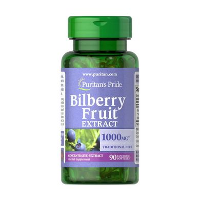 Экстракт черники Puritan's Pride Bilberry Fruit Extract 1000 mg 90 капсул