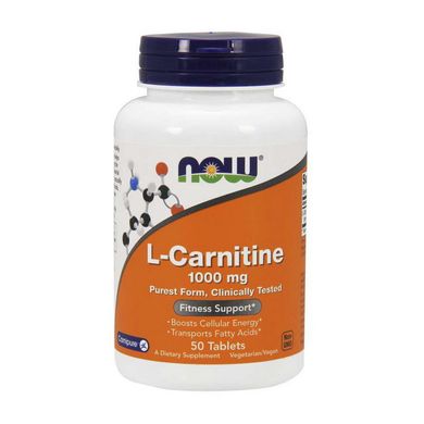 Л-карнитин Now Foods L-Carnitine 1000 mg purest form 50 таб