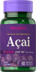 Ягоди асаї екстракт Piping Rock Triple Strength Acai Supreme 90 капсул