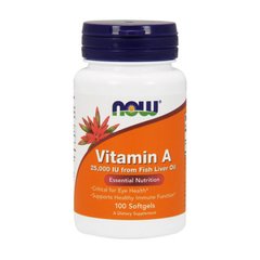 Вітамін А Now Foods Vitamin A 25,000 IU Fish Liver Oil (100 капс)