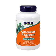 Хром піколінат Now Foods Chromium Picolinate 200 mcg 250 капс