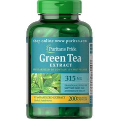 Екстракт зеленого чаю Puritan's Pride Green Tea Standardized Extract 315 mg 200 капсул