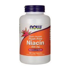 Ниацин Now Foods Flush-Free Niacin 500 mg Double Strength (180 капс) нау фудс