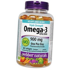 Омега 3 Webber Naturals Omega-3 900 mg 80 капсул