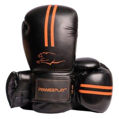 Боксерські рукавиці PowerPlay 3016 Чорно-Оранжеві 12 унцій