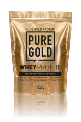 Сироватковий протеїн концентрат Pure Gold Protein Whey Protein 1000 грамів Білий шоколад-полуниця