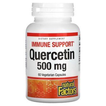 Кверцетин, 500 мг, Quercetin, Natural Factors, 60 вегетаріанських капсул