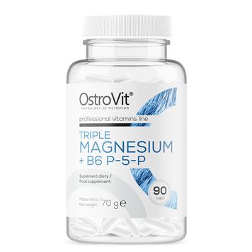 магній OstroVit Triple Magnesium+B6 P-5-P 90 капсул