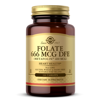 Фолат Solgar Folate 666 mcg DFE (Metafolin 400 mcg) (100 таб) метафолін