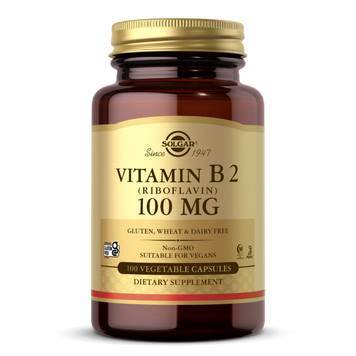 Вітамін B2 Solgar (Vitamin B2) 100 мг 100 рослинних капсул
