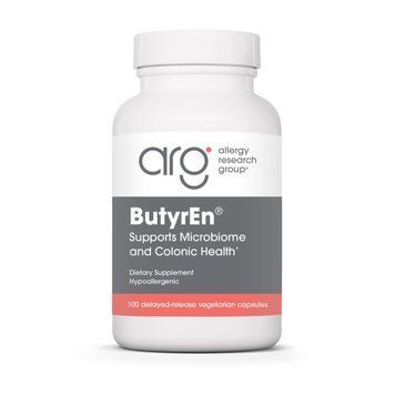 Масляна кислота (бутират кальцію та магнію), ButyrEn, Allergy Research Group, для підтримки кишківника та травлення з комплексом трибутирату, 100 вегетаріанських капсул із уповільненим вивільненням