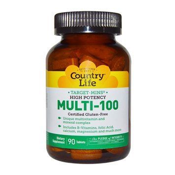 Мультивитамины для Взрослых, Multi-100, Country Life, 90 таблеток