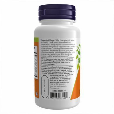 Вітаміни чоловіків Now Foods Men's Virility Power 60 вег. капсул