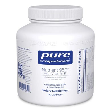 Гипоаллергенная добавка с витамином К Pure Encapsulations (Nutrient 950 with Vitamin K) 180 капсул