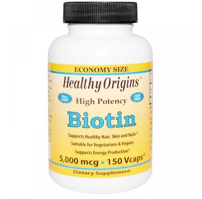 Биотин Healthy Origins Biotin 5000 mcg (60 капс) витамин б7