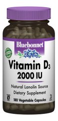 Вітамін D3 2000IU, Bluebonnet Nutrition, 180 гелевих капсул