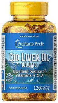 Олія печінки тріски Puritan's Pride Cod Liver Oil 1000 mg 120 капсул
