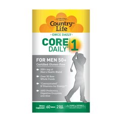 Мультивітаміни для Чоловіків, 50+, Core Daily-1 for Men 50+, Country Life, 60 таблеток