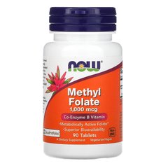 Метилфолат Now Foods Methyl Folate 1000 mcg 90 таблеток