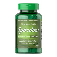 Спирулина Puritan's Pride Spirulina 500 mg (200 таб) пуританс прайд