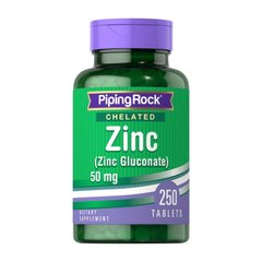 Цинк PipingRock Zink Gluconate 50 mg 250 таблеток