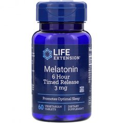 Мелатонін Life Extension Melatonin 3 mg 6 hour timed release 60 капсул
