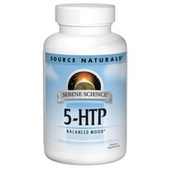 5-HTP гідрокситриптофан , 50 мг, Serene Science, Source Naturals, 30 желатинових капсул