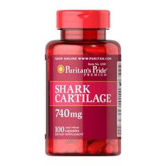 Акулячий хрящ Puritan's Pride Shark Cartilage 740 mg 100 капс