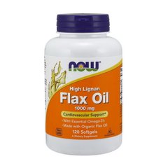 Лляна олія Now Foods Flax Oil 1000 mg High Lignan 120 капсул