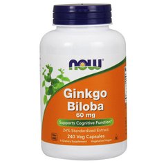 Гинкго билоба Now Foods Ginkgo Biloba 60 mg (240 капс) нау фудс