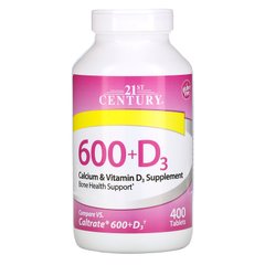 Кальцій + Д3 21st Century 600 + D3 Calcium Supplement 600 mg / 800IU 400 таблеток