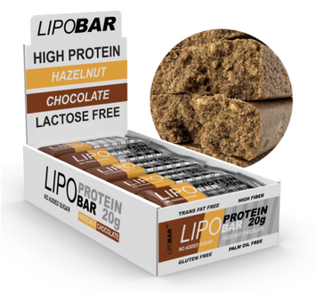 Протеїнові батончики Lipobar Lipobar 20x50 г Hazelnut-Chocolate