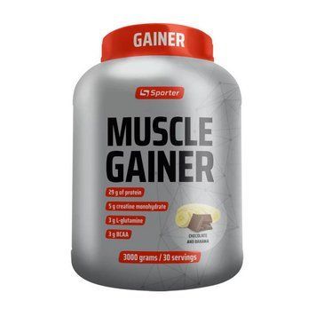 Гейнер для набора массы Sporter Muscle Gainer 3000 г Шоколад и Банан