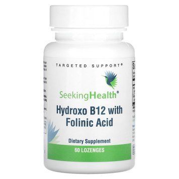 Вітамін B12 та Фолієва кислота, Hydroxo B12 With Folinic Acid, Seeking Health, 60 жувальних таблеток