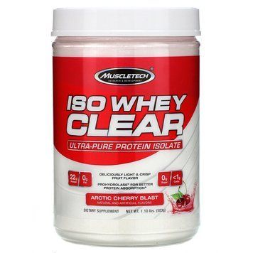 Сироватковий протеїн ізолят Muscletech Iso Whey Clear 503 грам Арктичний вишневий вибух