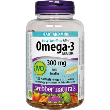 Омега 3 Webber Naturals Omega-3 300 mg 180 мини капсул