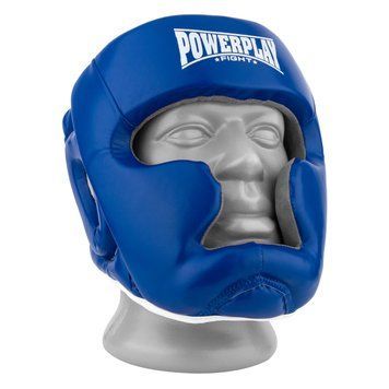 Боксерский шлем тренировочный PowerPlay 3068 PU + Amara Сине белый XS