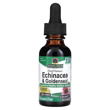 Эхинацея и Желтокорень (Гидрастис), без спирта, Echinacea & Goldenseal, Alcohol-Free, Nature's Answer, 30 мл