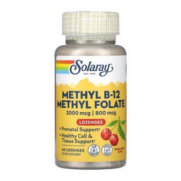 Метил B-12 та Метилфолат Solaray Methyl B-12 & Methyl Folate 60 капсул