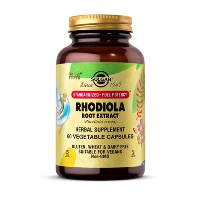 Екстракт родіоли рожевої Solgar Rhodiola root extract 60 капсул