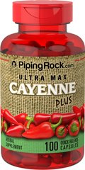 Кайенскийперець Piping Rock Ultra Max Cayenne Plus 100 капсул