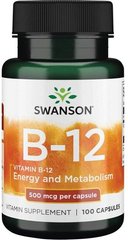 Витамин Б 12 Swanson Vitamin B-12 500 mg 100 капсул