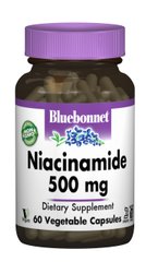 Ніацинамід (B3) 500мг, Bluebonnet Nutrition, 60 гелевих капсул