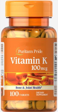 Витамин К Puritan's Pride Vitamin K 100 mcg 100 таб