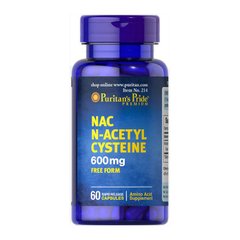 N-ацетилцистеин Puritan's Pride NAC N-Acetyl Cysteine 600 mg (60 капс) пуританс прайд