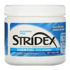 Салфетки против акне, не содержащие спирта Stridex (Essential Acne Treatment Pads 1% Salicylic Acid) 55 шт
