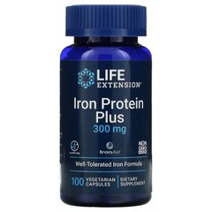 Залізо Life Extension Iron Protein Plus 300 мг 100 капсул